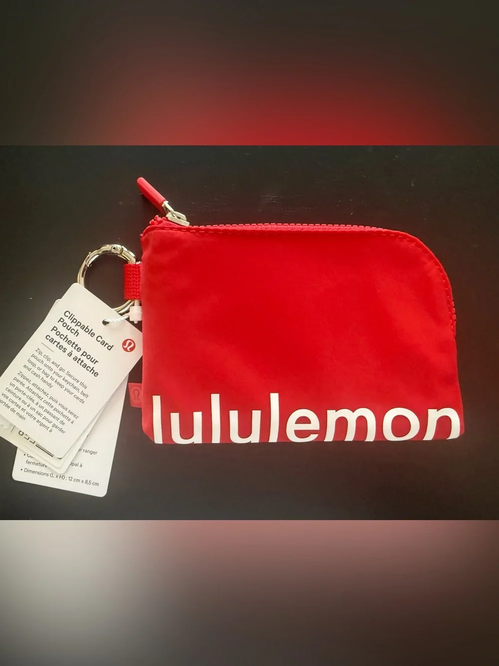 Lululemon NWT Red Clippable Card Pouch
